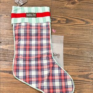 Matilda Jane Festive Plaid Stocking with Red and Green